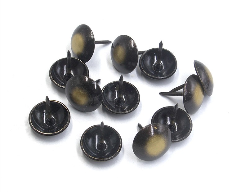 仿古铜泡钉铜钉 大头图钉 青古金银色菊花纹家具装饰钉11mm-40mm 金色