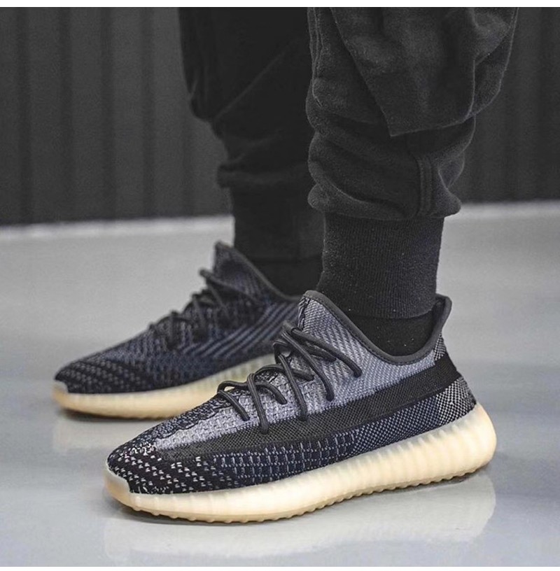 阿迪达斯adidas yeezy 350v2 黑芝麻 黑白天使 男女同款椰子350 跑步