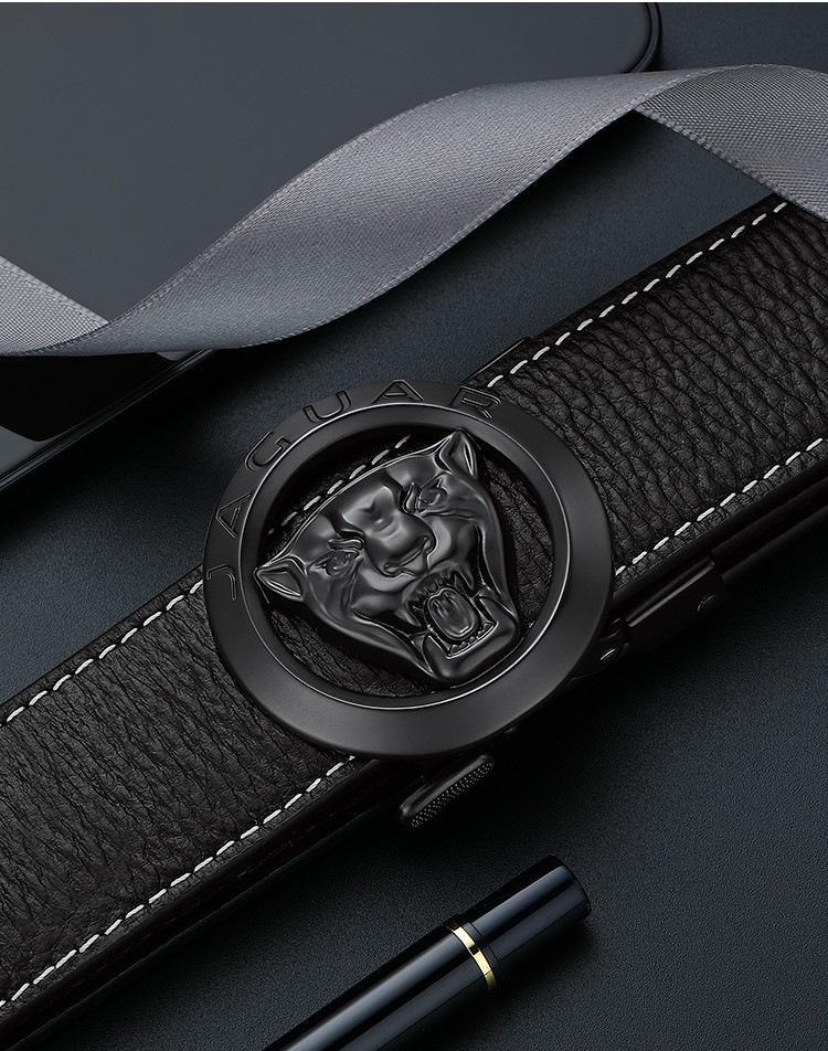 捷豹jaguar皮带男士真皮轻奢裤带豹头自动扣腰带男朋友老公情人节生日