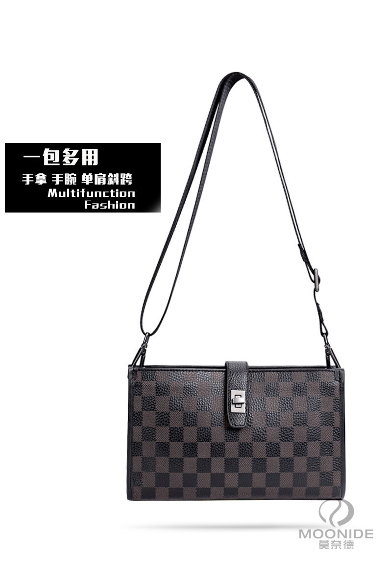 莫奈德品牌手包男牛皮男包新款潮时尚休闲手抓包男士手拿包单肩包两用