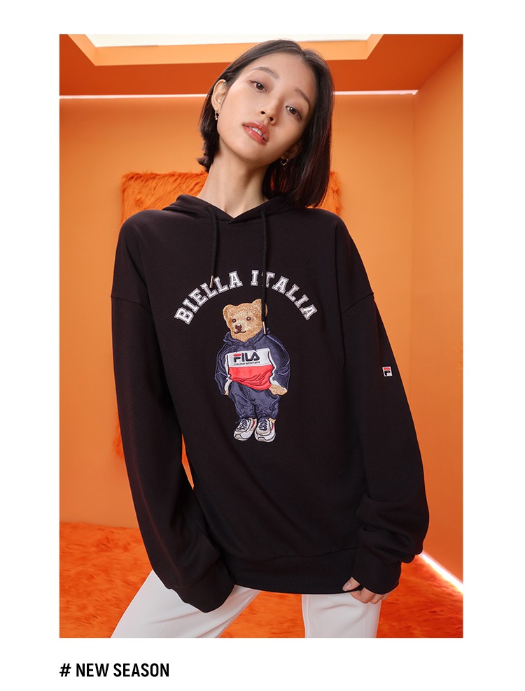 斐乐filafila斐乐官方情侣小熊卫衣男女装秋季宽松潮流运动休闲长袖连