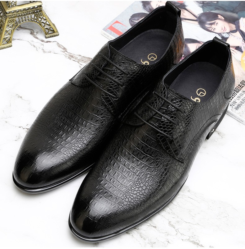 金利来男鞋羊皮商务正装鞋男士英伦圆头系带单鞋软皮透气皮鞋男黑色43