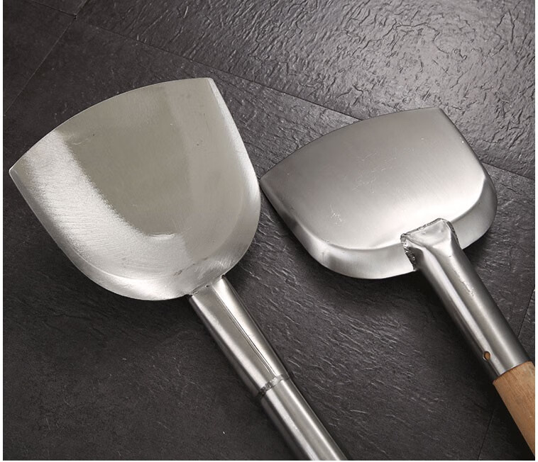 不锈钢大铲头 木柄大锅铲 食堂餐厅烹饪铲 长木柄锅铲头 钢柄炒铲炒菜