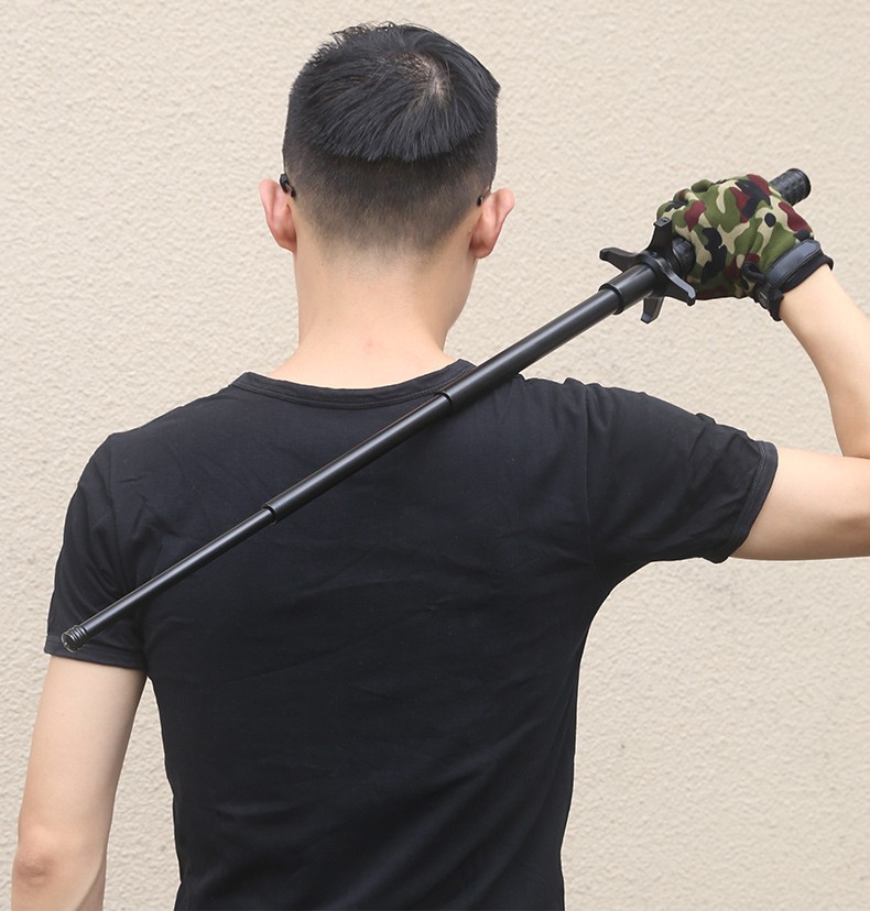 千刀汇加长款挡款四节伸缩机械甩棍车载便携自卫合法防身装备随身用品