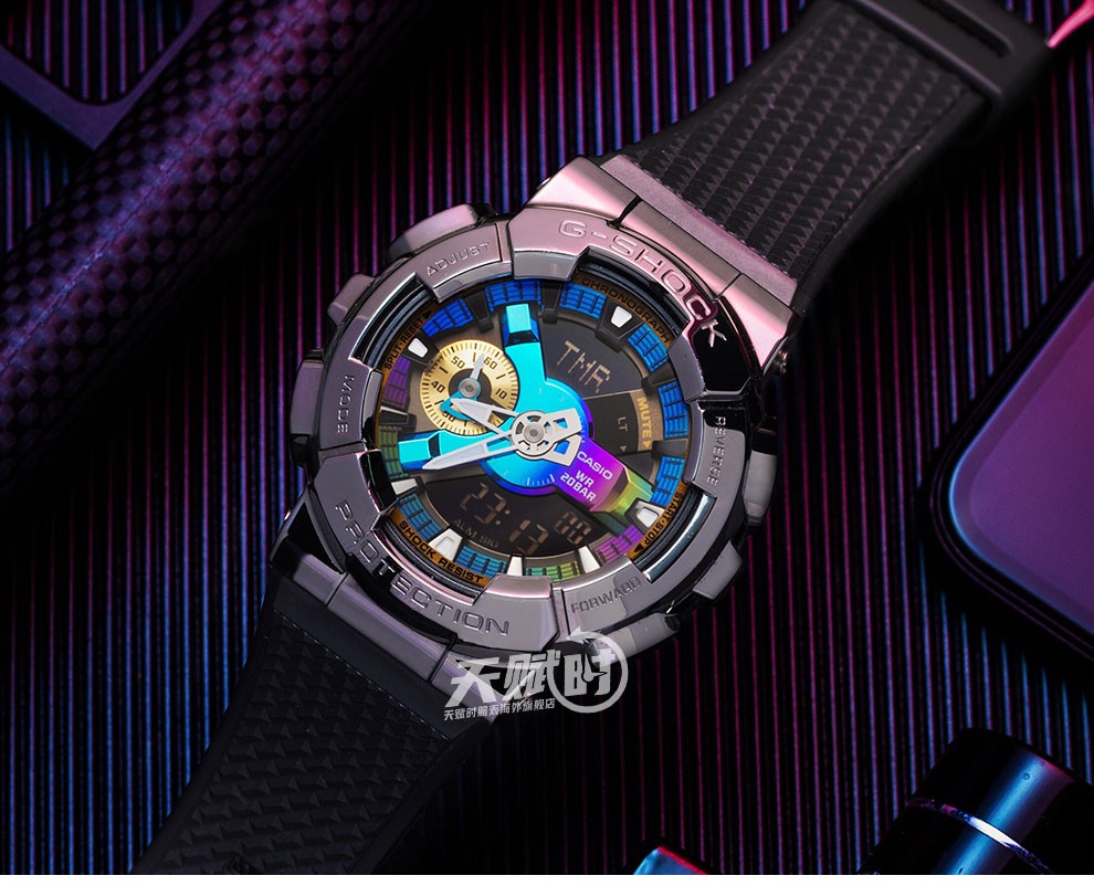 卡西欧(casio) 小钢炮彩虹金属表壳白敬亭同款小火山雷时尚潮流运动