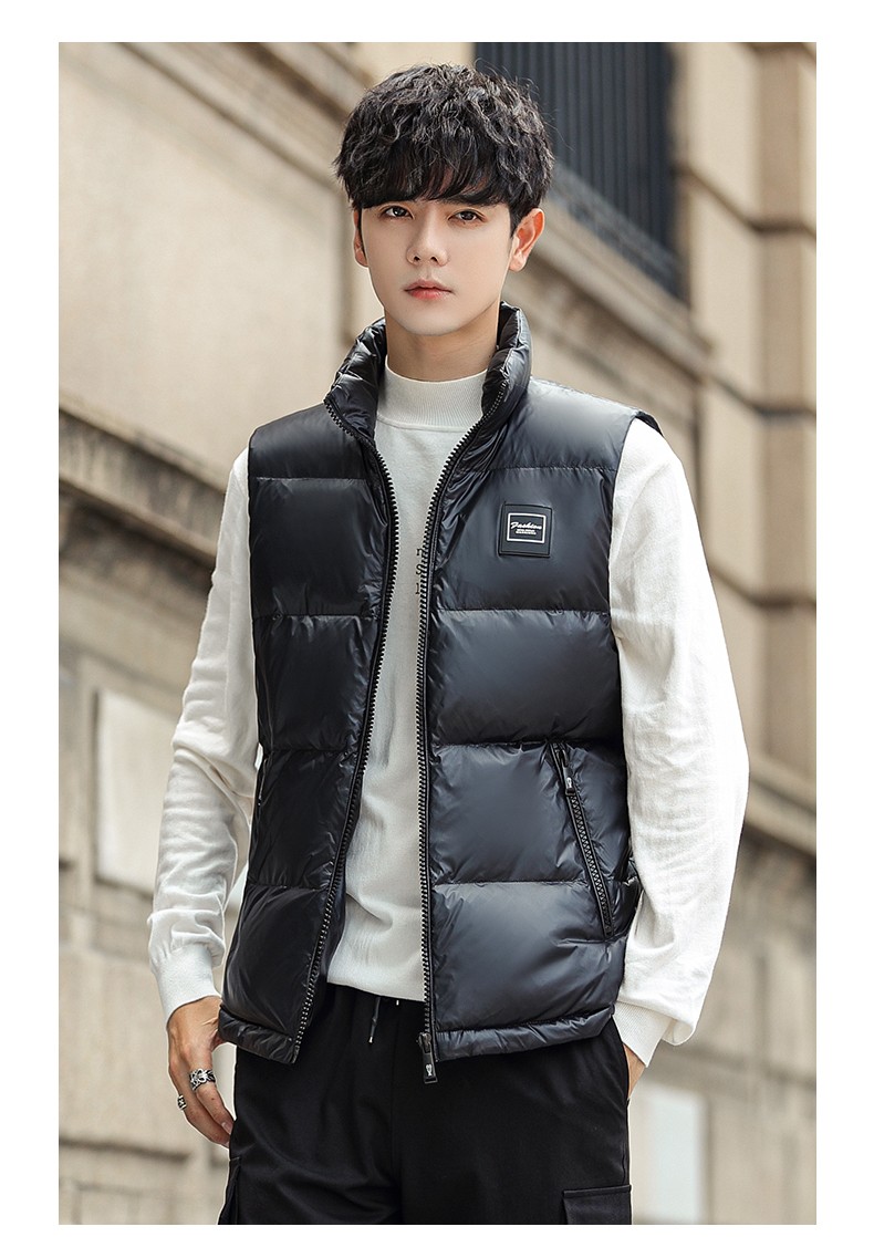 雅鹿羽绒马甲男装秋冬外穿立领轻薄外套外搭时尚鸭绒马夹背心hry8007
