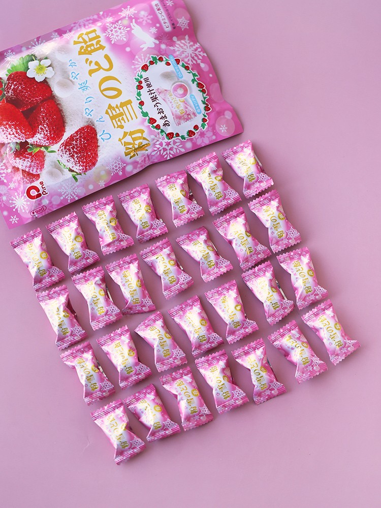 二袋日本进口pine佩茵粉雪饴草莓糖pine草莓糖x2袋