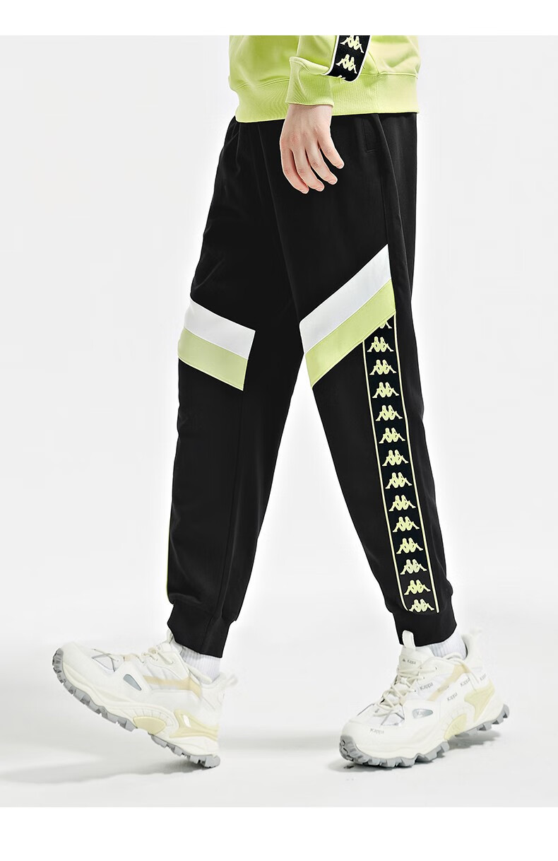 kappa卡帕串标运动裤秋男针织长裤拼接休闲裤小脚卫裤k0b52ak60无尽蓝