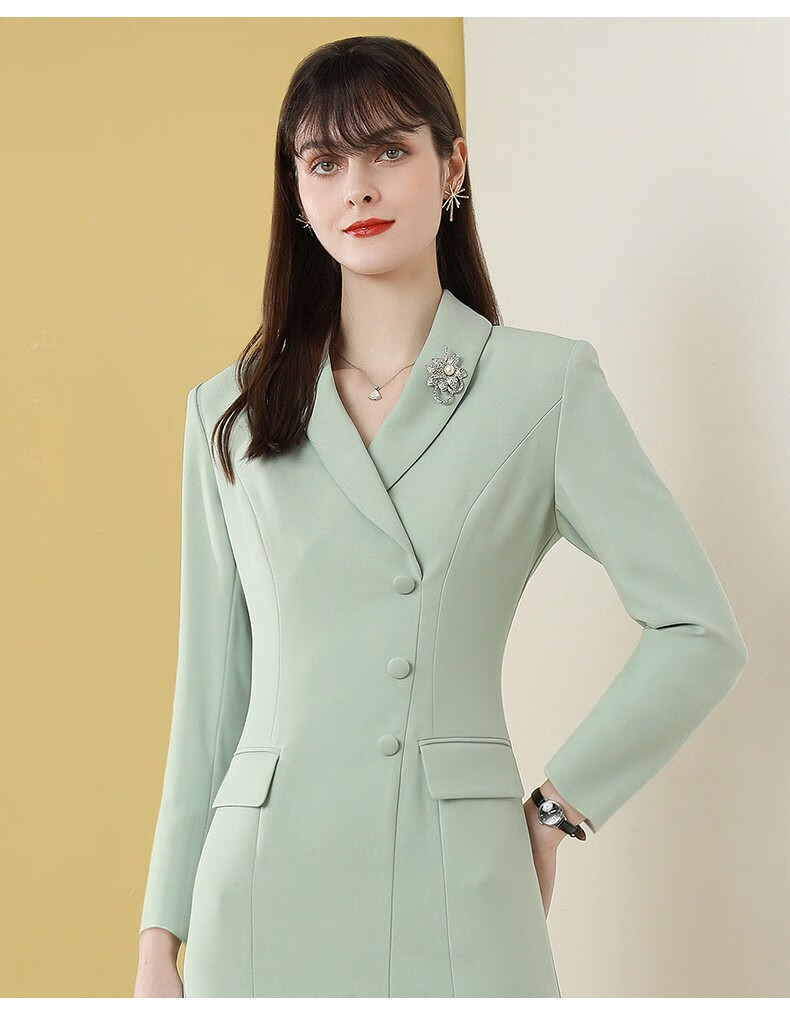 瑟俐品牌职场女装高端白领通勤职业连衣裙ol气质时尚不规则设计西装