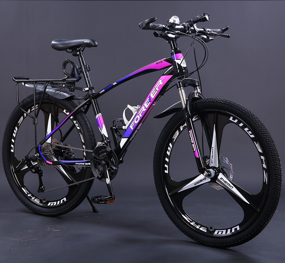 上海永久牌山地车自行车男女变速双碟刹可升级锁死减震学生单车车圈