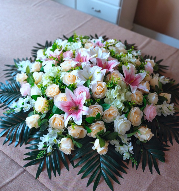 可狄(kedi) 桌花 餐桌仿真花会议桌花假花酒店大圆桌摆花宴会装饰台花