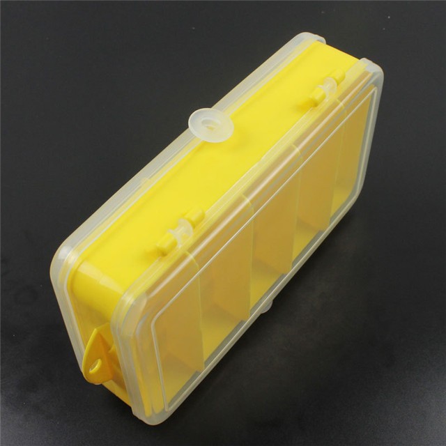 双面垂钓配件塑料盒路亚饵盒钓鱼工具盒配件假饵渔具盒枪色透明款