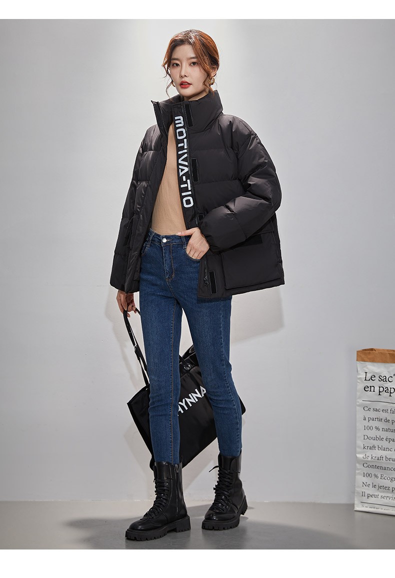 恒源祥羽绒服女短款工装宽松加大廓形加厚保暖外套2021冬季新款x285 1