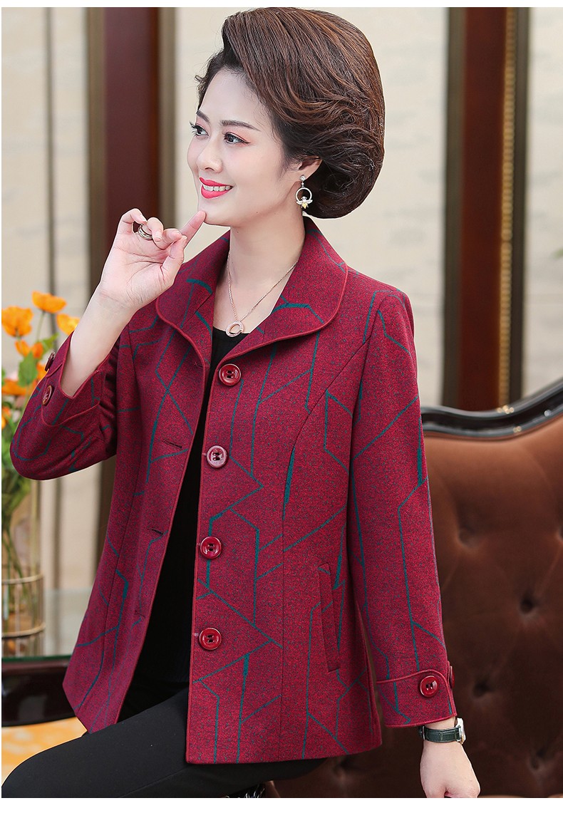 中老年女装外套高贵妈妈秋装上衣2021新款奶奶春秋季大码老人衣服蓝色
