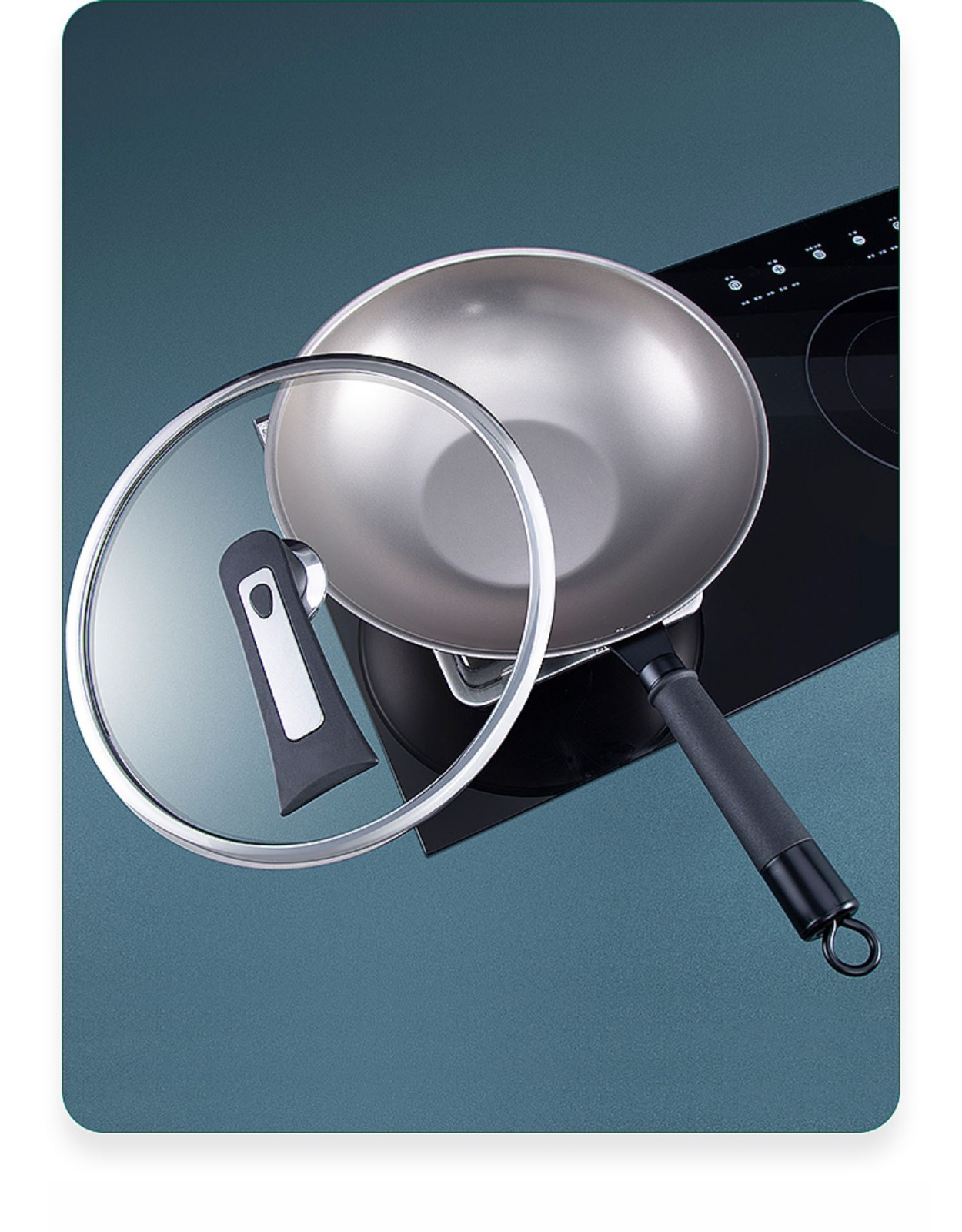 preaker钛锅纯钛炒锅不粘锅无涂层少油烟易清洗轻便家用炒菜锅燃气灶