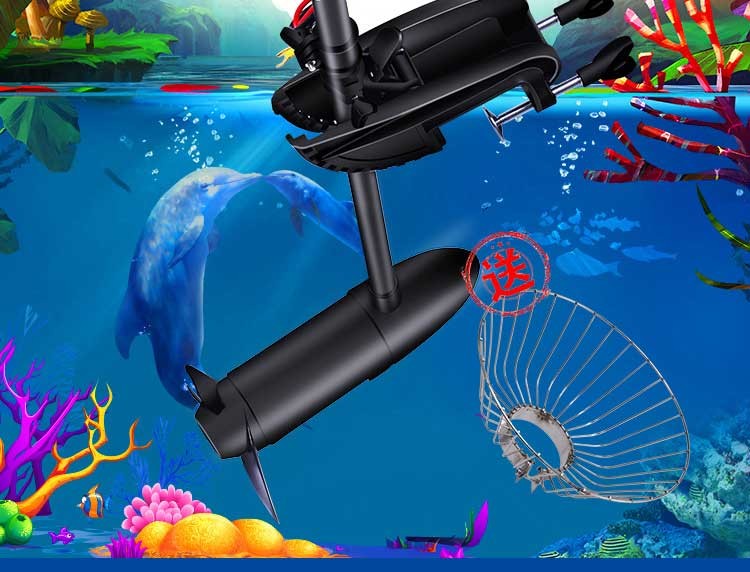 电动船用推进器12v无刷塑料船挂浆机船外机橡皮艇螺旋桨马达船用挂机