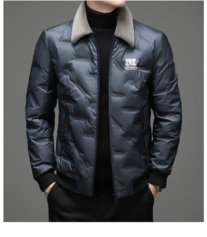 美国保罗旗舰店官方男装保罗羽绒服男秋冬新款短款羊毛领男士商务休闲