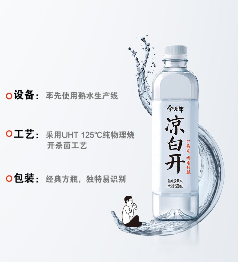 今麦郎凉白开熟水饮用水会议便携水家庭用水550ml6瓶15瓶箱装解渴饮品
