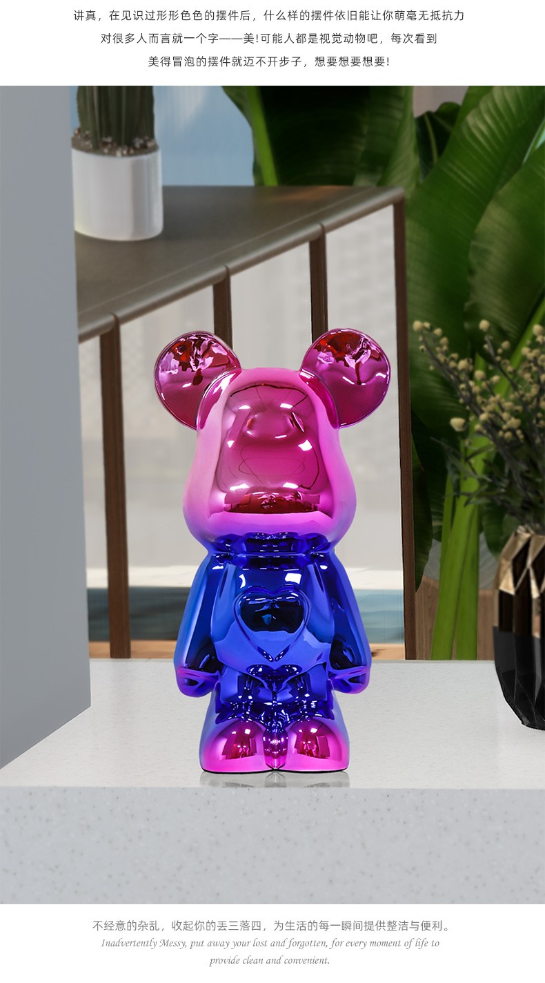 卡瓦利梦幻卡通暴力熊摆件潮玩手办公仔儿童房装饰生日礼品礼物123512