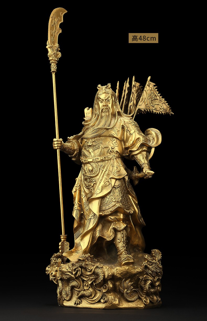 赵氏恒玺纯铜关公摆件黄铜招财骑马九龙武财神关羽关二爷佛像家居客厅