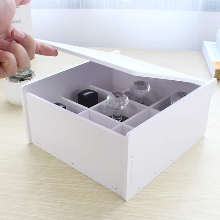 小郎人印章收纳盒公司财务多格分类公章私章整理盒子翻盖放章箱6格