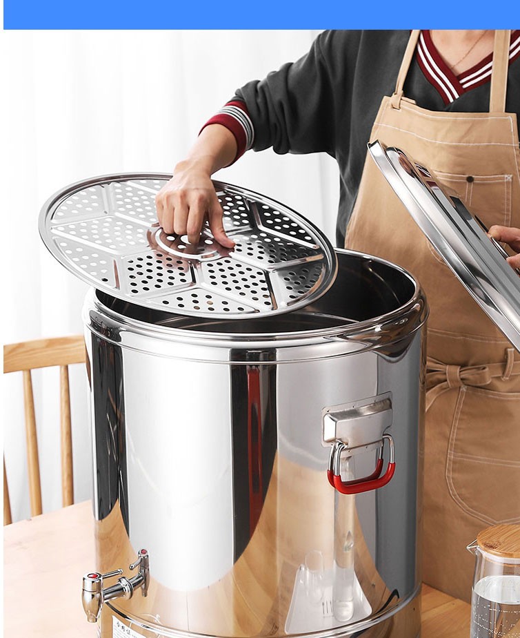 湾凡蒸煮桶电热开水桶商用烧水桶不锈钢保温桶大容量煮面桶双层家用