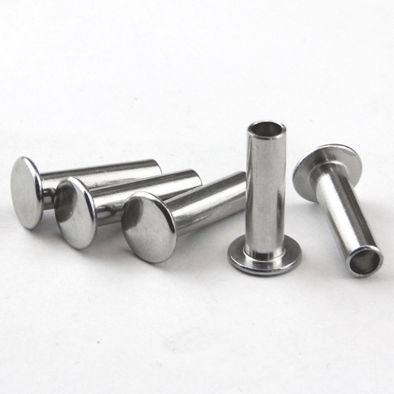 传测-不锈钢304平头半空心铆钉平圆头半空心铆钉中空钉【m5m6】 5*22