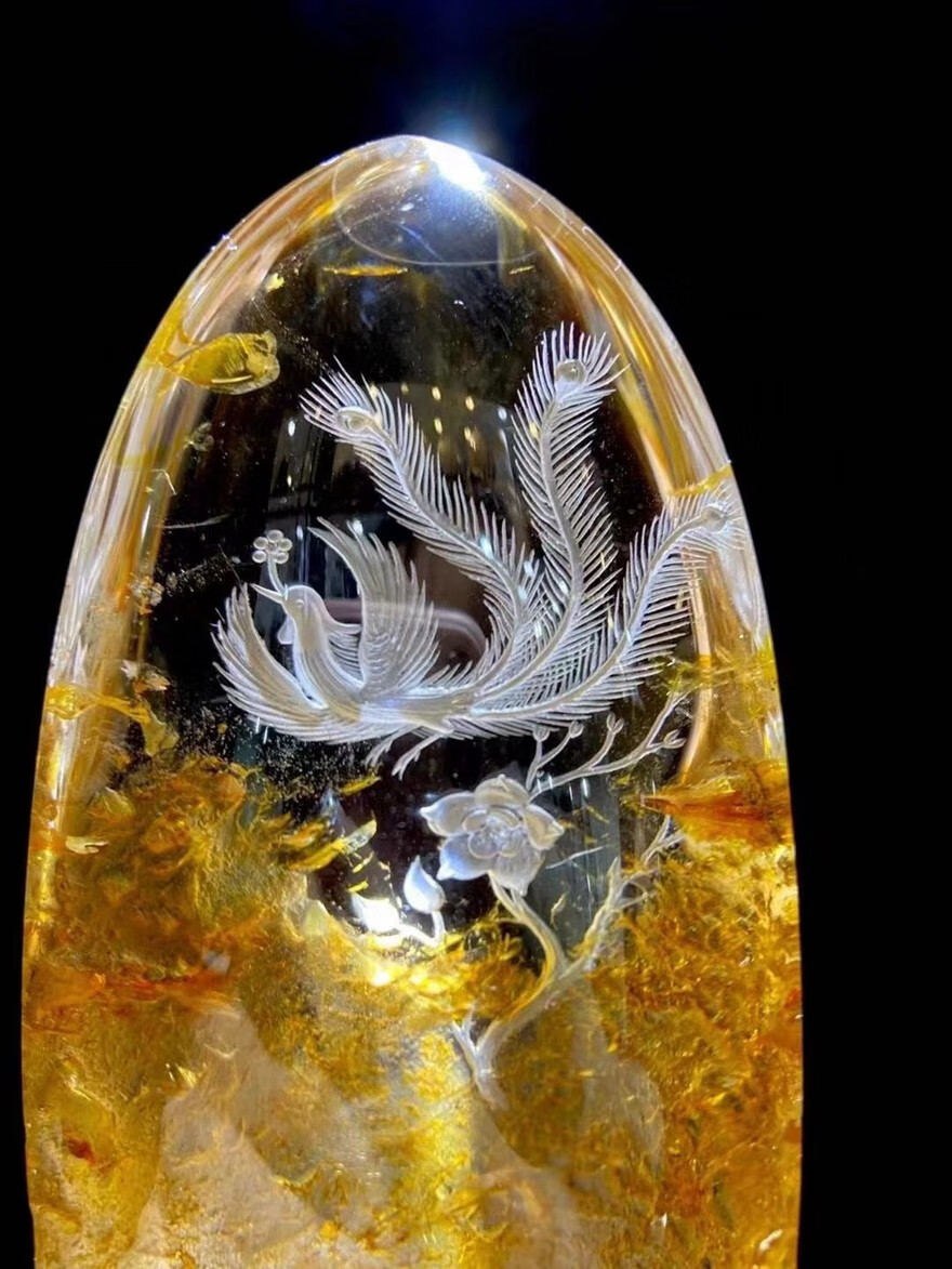 诺源珠宝天然凤凰水晶摆件摆件家居摆件办公摆放门店开业装饰