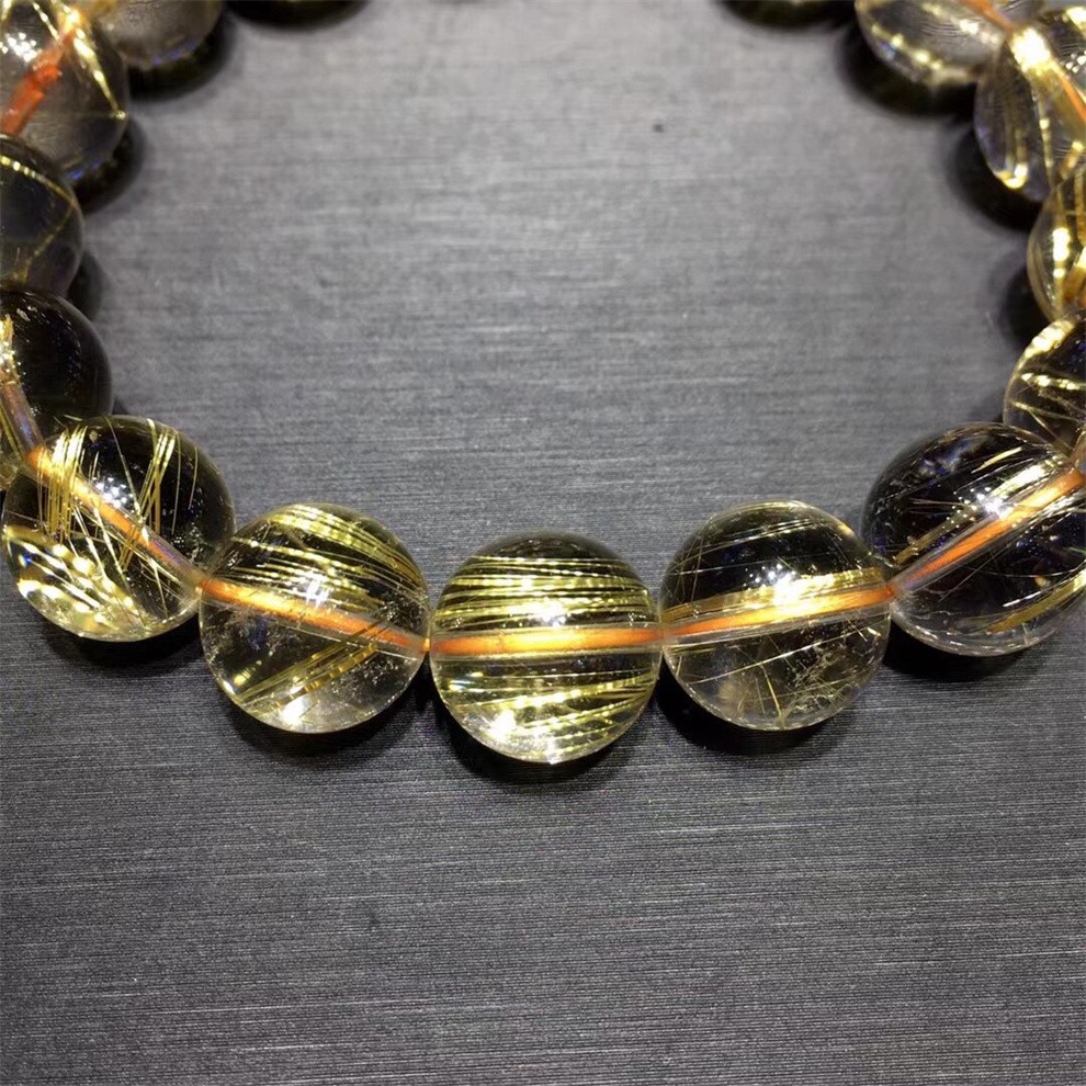 墨辰珠宝收藏级钛晶手链金发晶钛晶手串送老公送妈妈送女友情人节总重