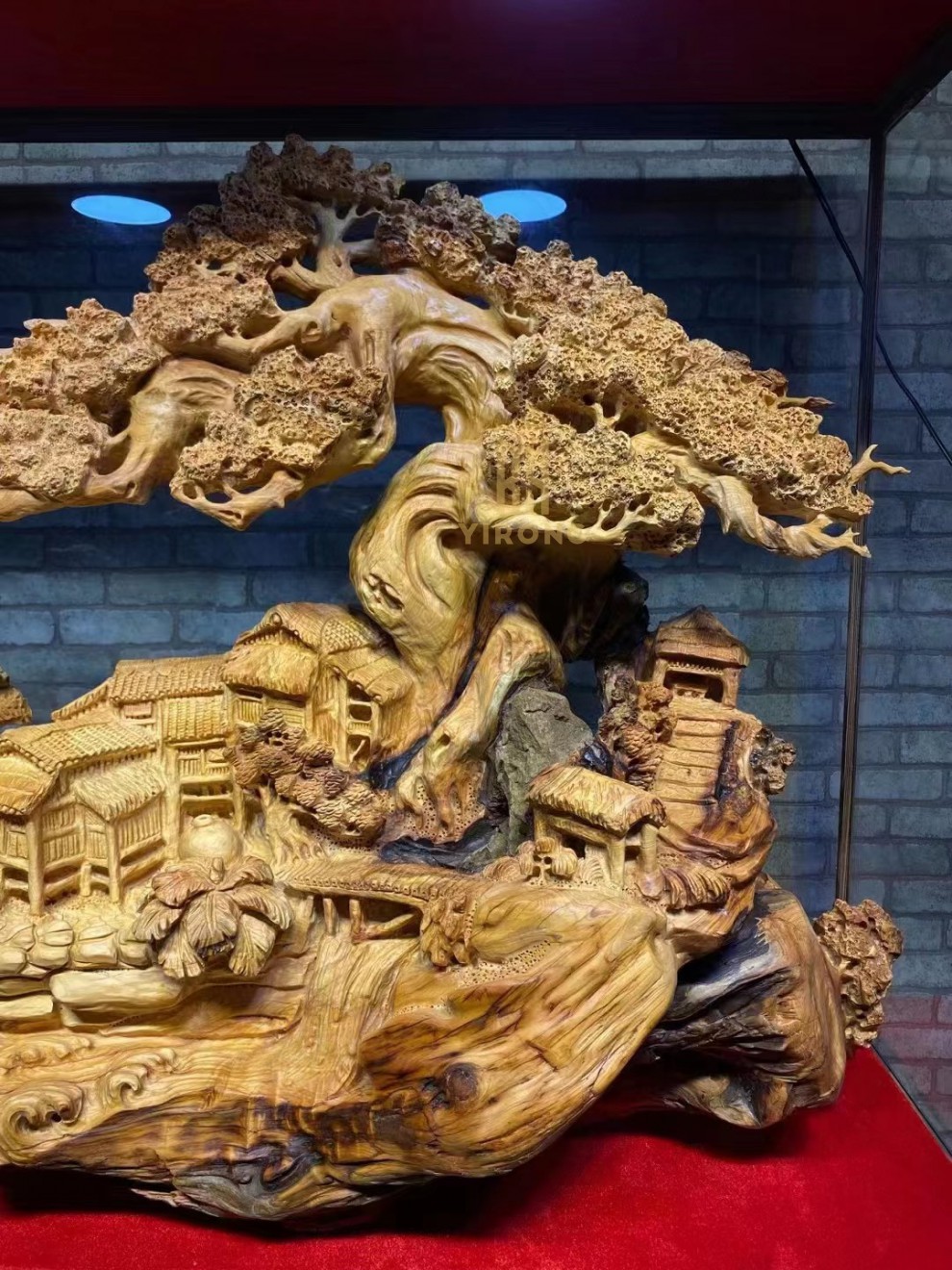 易蓉崖柏一帆风顺根雕摆件办公室大厅大型木雕装饰品招财公司店铺乔迁