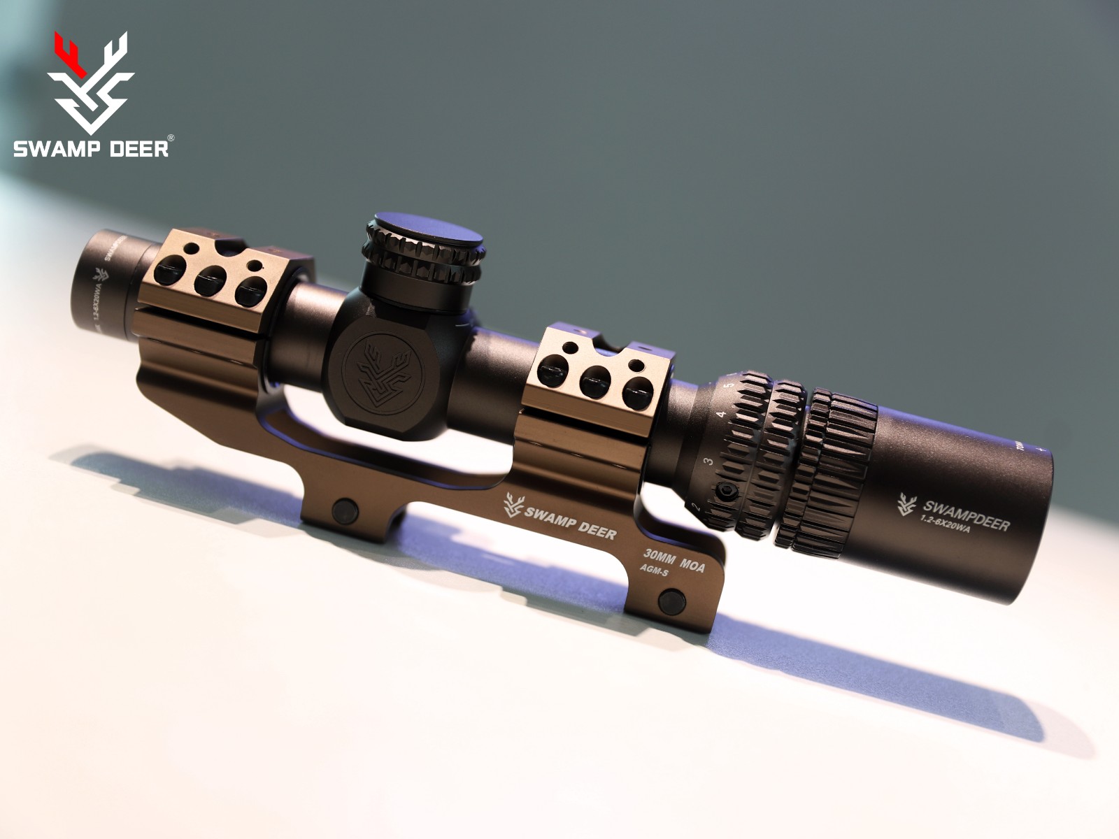 鸟镜超薄壁瞄准器高清绿膜十字瞄准镜tk126x20wa棕色镜桥20mm安装支架