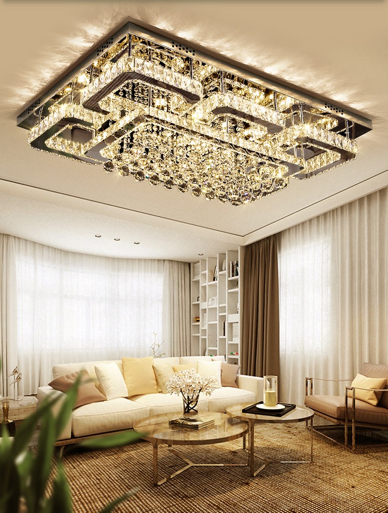 步盈 水晶灯吸顶灯轻奢客厅大灯豪华大气智能led1.