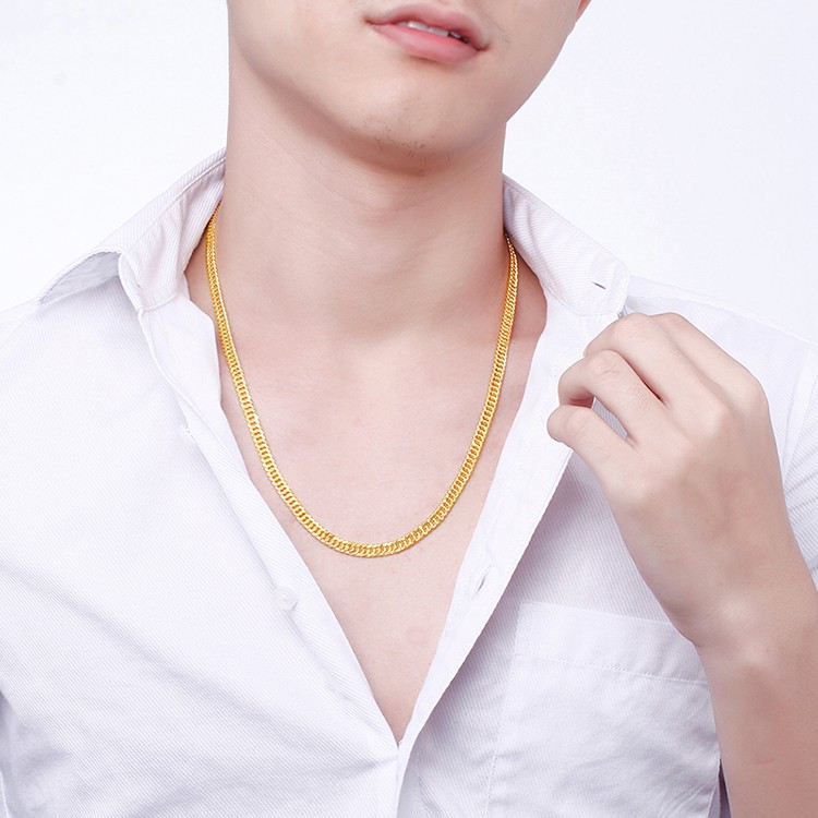 黄金项链男实心 足金999.9马鞭真金项链显宽简约素链加粗霸气老板链古