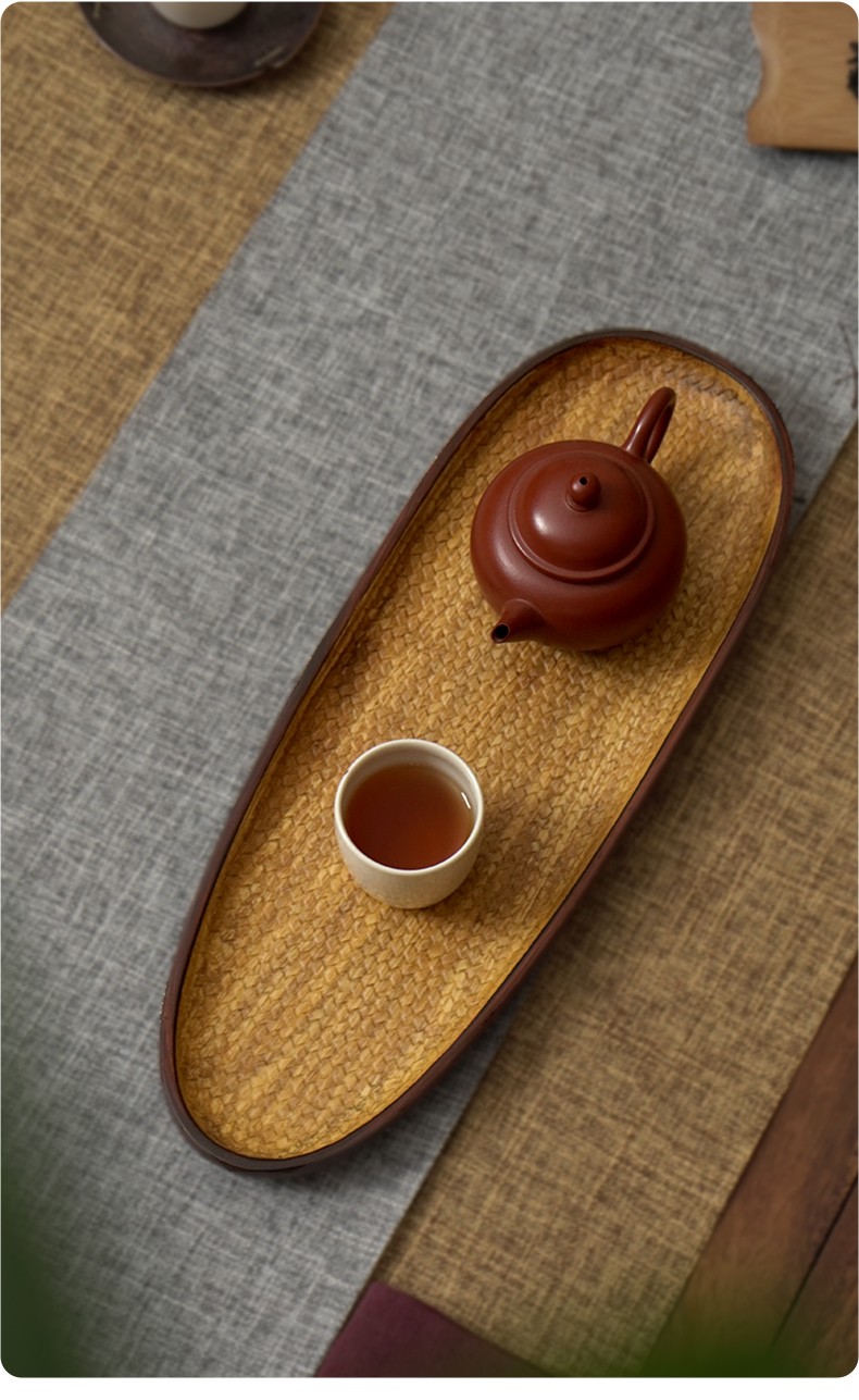 余未泛舟重竹干泡台茶盘茶道配件日式干泡盘竹制家用功夫茶具壶承茶盘
