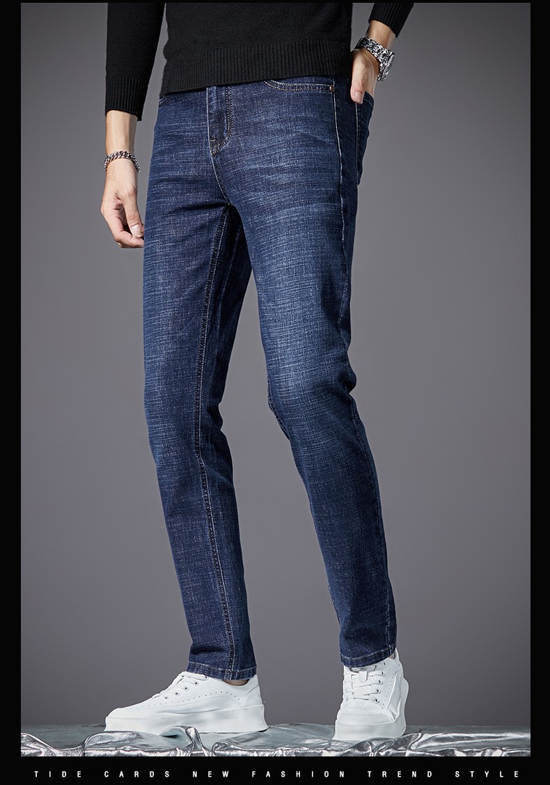 虎都fordoo牛仔裤男休闲弹力长裤含棉高新品男士时尚透气合体裤子hx