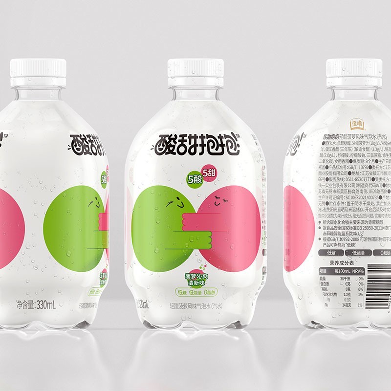 恒顺酸甜抱抱轻醋气泡水苏打水饮料荔枝菠萝百香果风味饮料整箱装 百