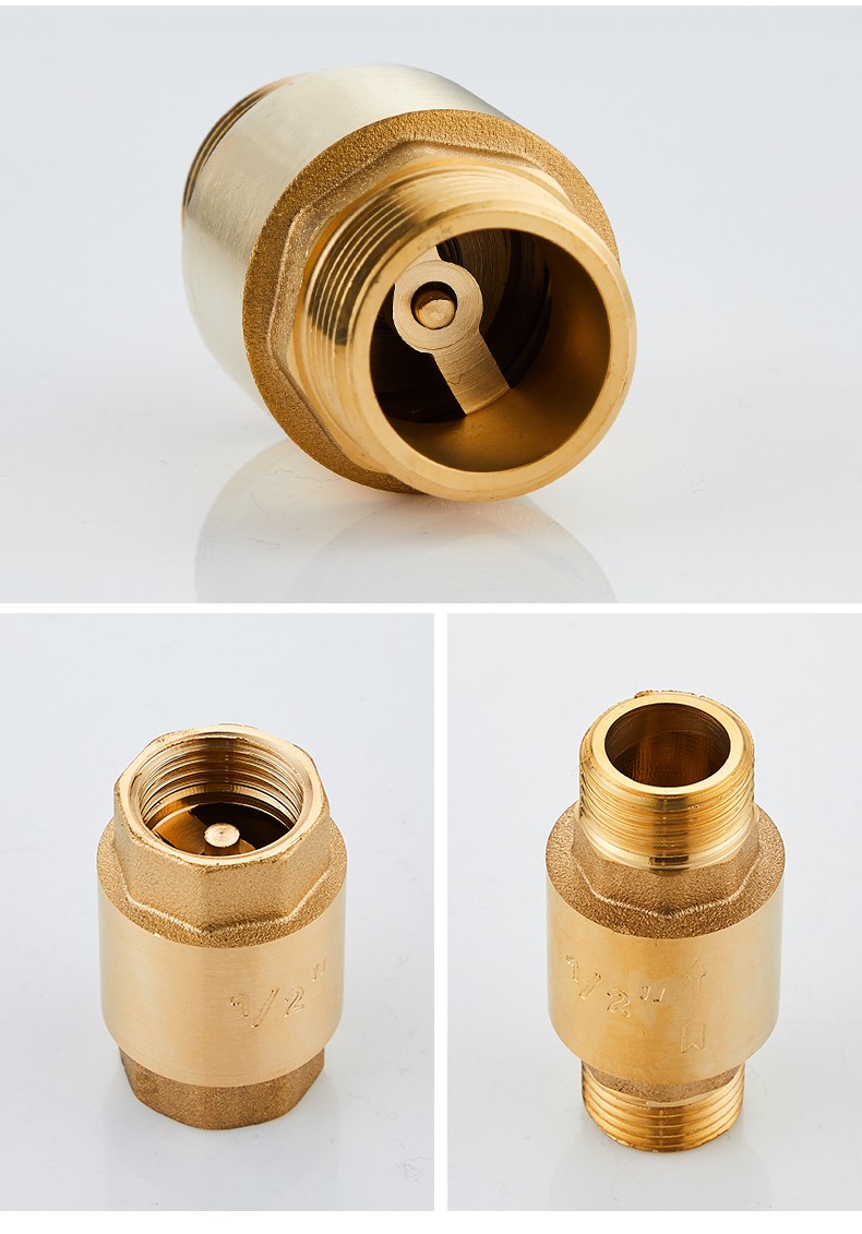 杰洲全铜46分1寸立式止回阀内外双丝水管止回阀ppr单向阀逆止流阀6分