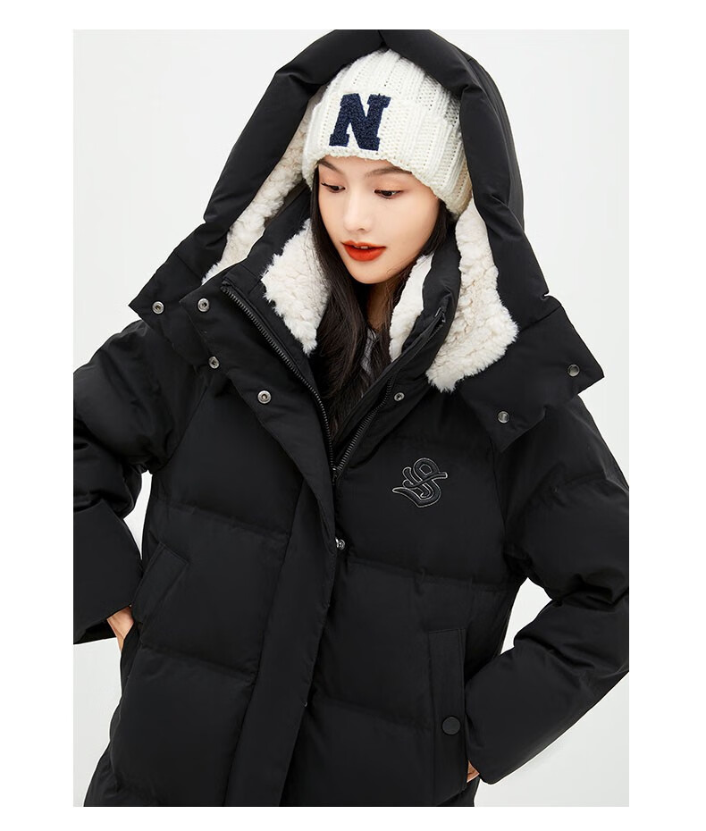 真维斯(jeanswest z )羽绒服女2022年上新长款厚保温防风外套女时尚