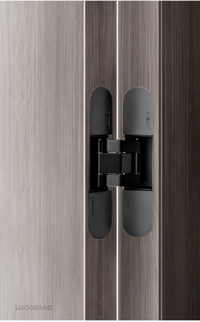 罗德堡十字三维可调折叠门铰链暗藏隐形门合页暗门暗铰链黑色深黑bl