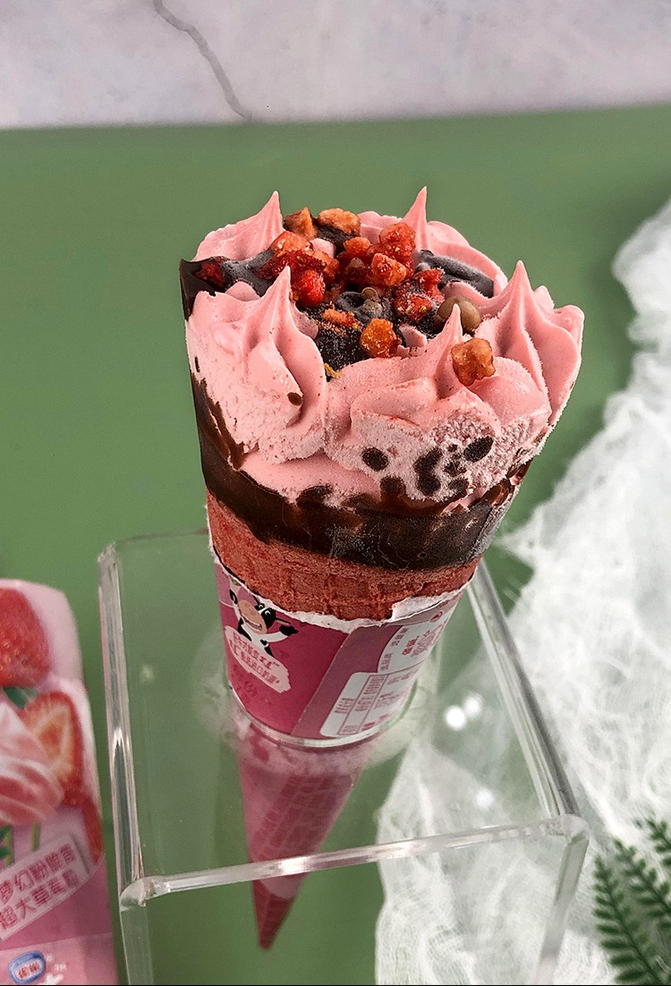 雀巢呈真花心筒冰淇淋甜筒草莓香草巧克力味雪糕冷饮冰激凌 草莓味15