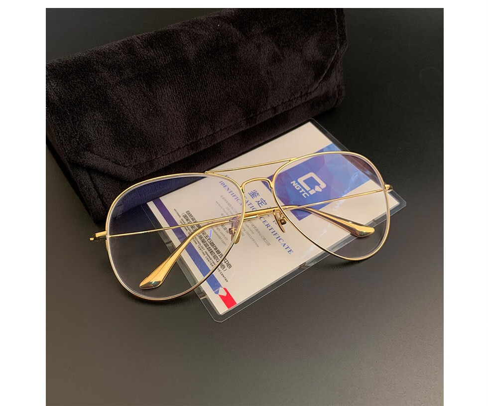 定制18k黄金眼镜架老板总裁商务纯金眼镜框大脸18k黄金全框纯手工造大