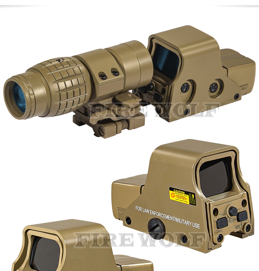 镜3倍放大侧翻快拆版组合光学瞄准望远镜瞄准镜全息瞄5523倍菠萝镜