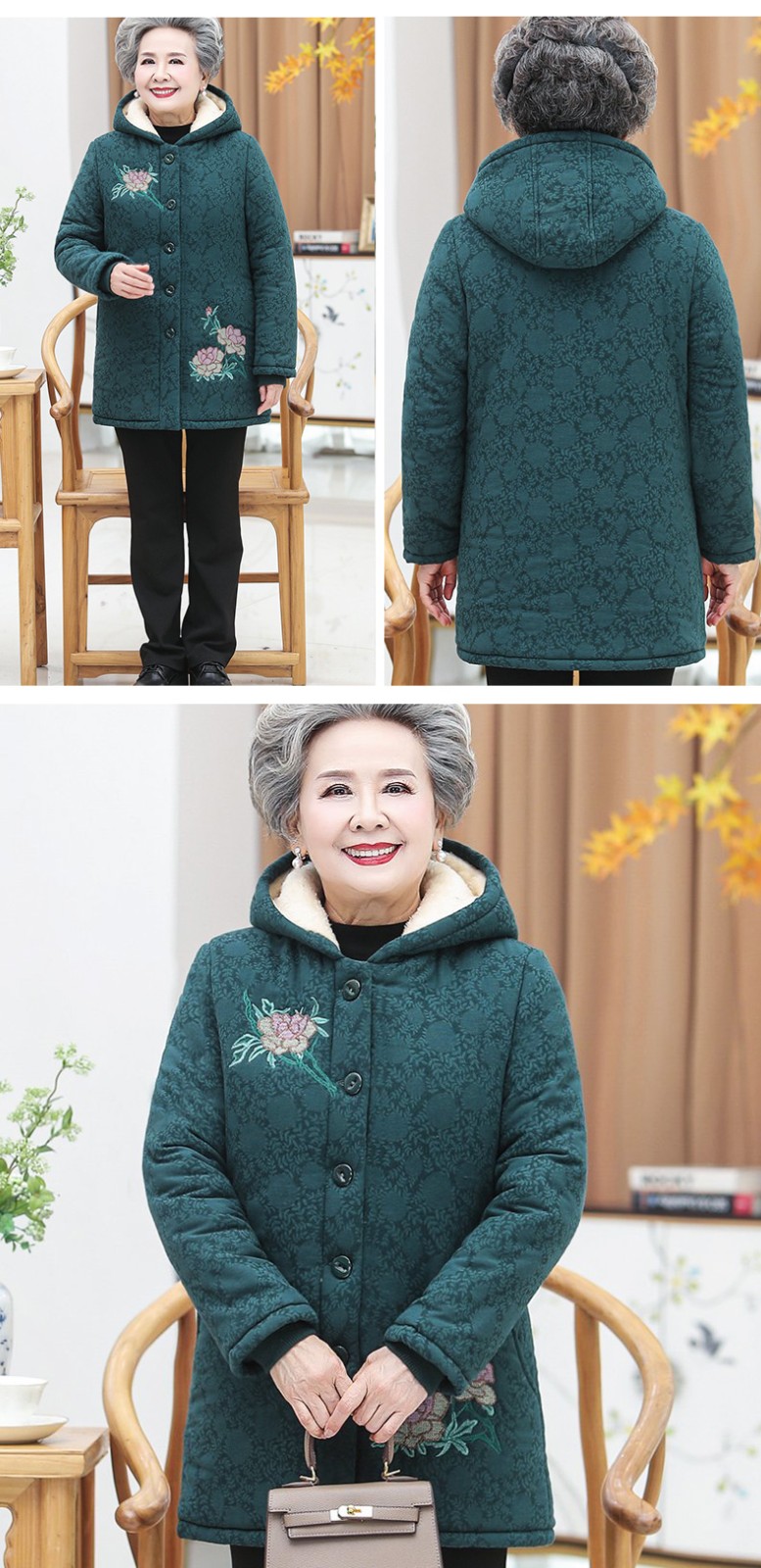老太太服装中老年人女装冬天老人衣服棉衣女妈妈装大码棉服婆婆装冬季
