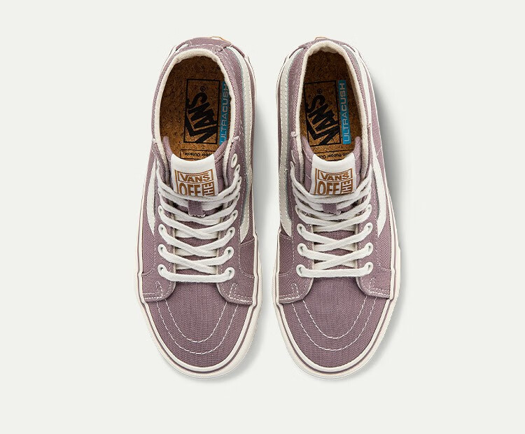 vans范斯官方香芋紫侧边条纹男女高帮sk8hi帆布鞋浅紫色40