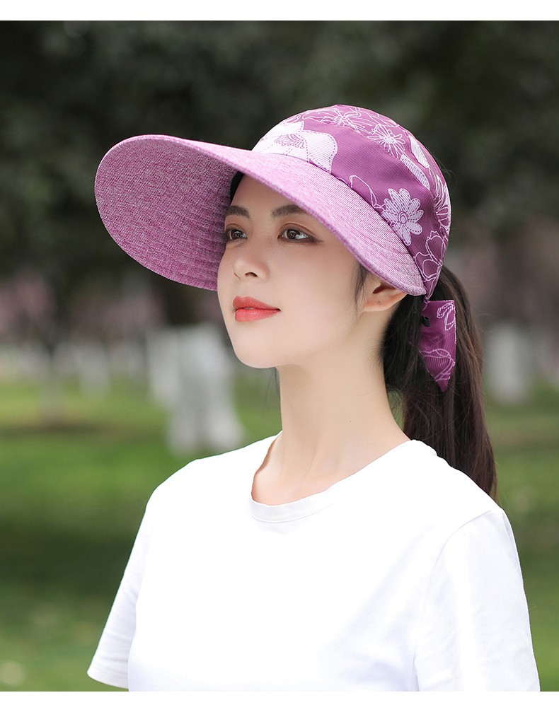 帽子女夏遮阳凉帽防紫外线太阳帽大沿时尚空顶帽防晒骑车遮阳帽 款式
