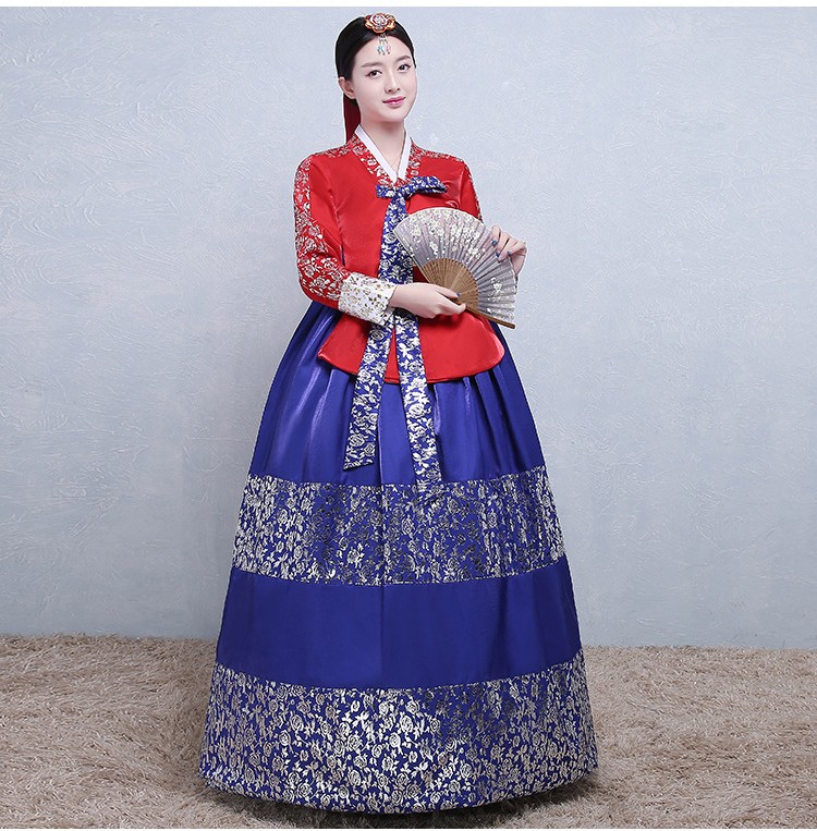 韩服韩国传统女士宫廷皇后韩服朝鲜民族服装婚礼礼服表演出舞台服女士