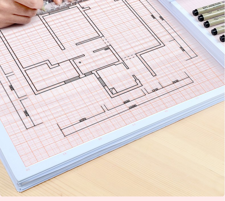 旭杉斯 坐标纸a2毫米方格纸a3米格纸a4格子绘图纸工程建筑设计学生