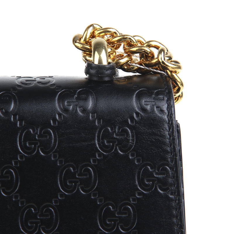 【二手95新】gucci/古驰女包padlock系列大号黑色牛皮单肩包29.