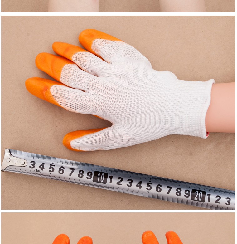 今皓胶手套劳保耐磨防水工作劳保全挂胶手套劳线手套浸胶手套全浸胶12