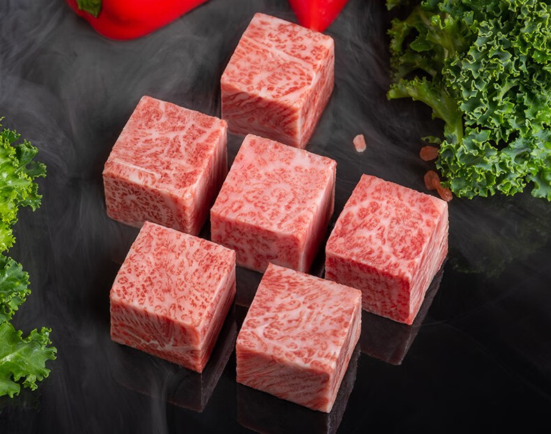 阿尔比恩澳洲进口bms12和牛m9雪花牛肉粒新鲜上脑原切非日本a5黑毛和